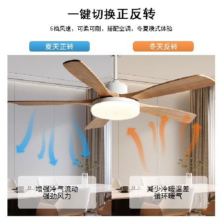北歐大風(fēng)力吊扇燈客廳餐廳電扇燈支持米家智能家用靜音吸頂風(fēng)扇燈