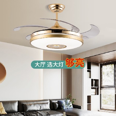 變頻大風(fēng)力客廳led風(fēng)扇燈 家用客廳隱形電扇燈 藍(lán)牙音樂(lè)智能吊扇