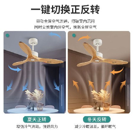 北歐大風力無燈吊扇 家用餐廳客廳工業(yè)商用吊扇變頻吸頂電風扇燈